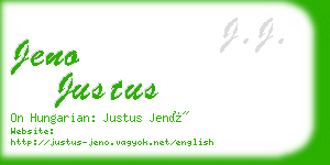 jeno justus business card